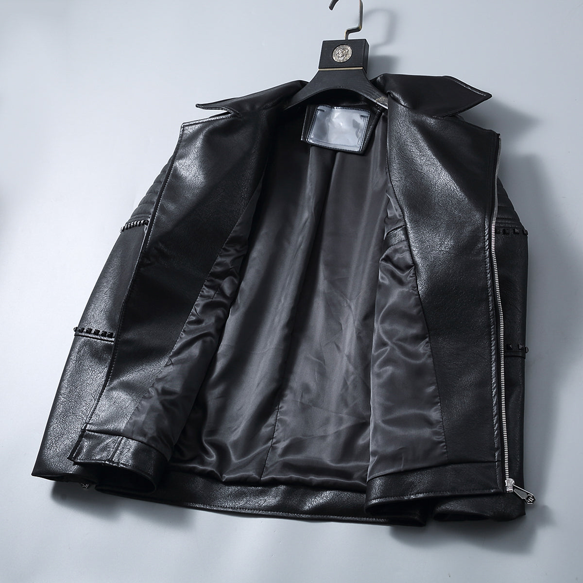 PP Black Leather Jacket #18 | Men's Streetwear