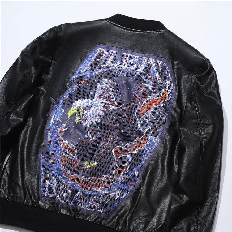 PP Black Leather Jacket #17 | Men's Streetwear