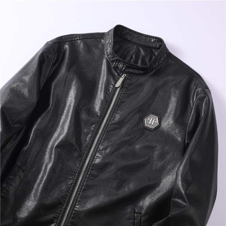 PP Black Leather Jacket #11 | Men's Streetwear