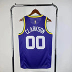 Jordan Clarkson Utah Jazz No.00 Throwback Jersey 2023-24 - View 6