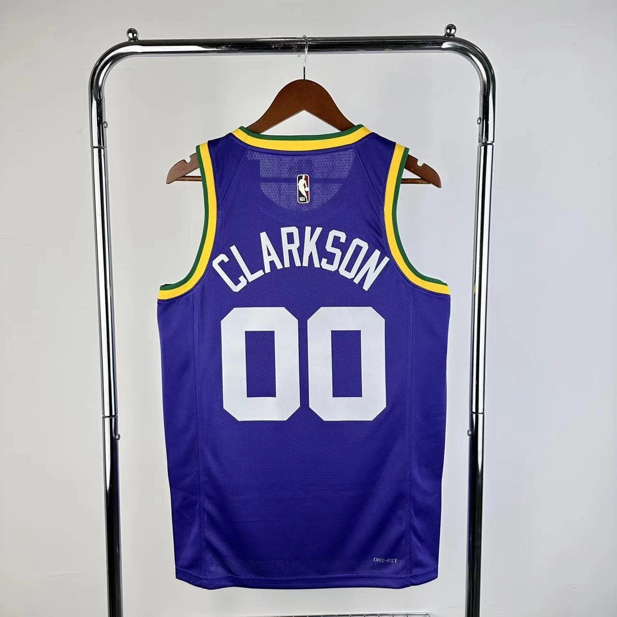 Jordan Clarkson Utah Jazz No.00 Throwback Jersey 2023-24 - View 6