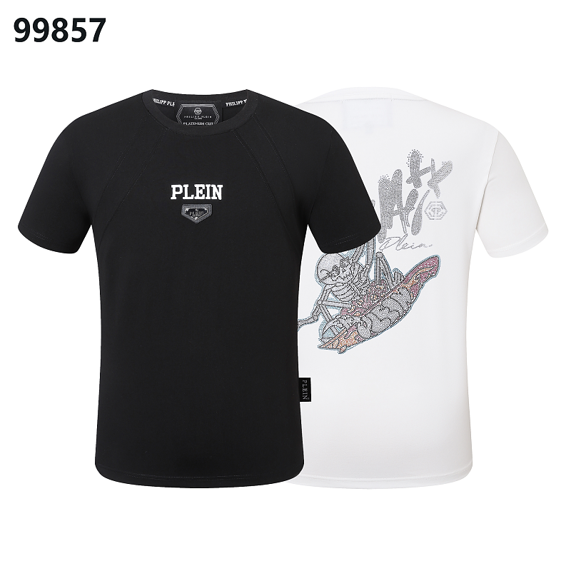 P**P Men's Elite Athlete Logo Streetwear T-Shirt | Black White