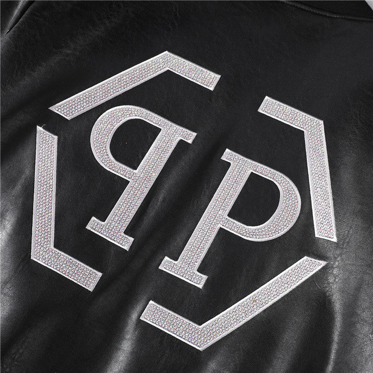 PP Black Leather Jacket #5 | Men's Streetwear