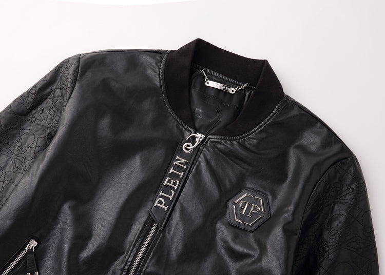 PP Black Leather Jacket #1 | Men's Streetwear