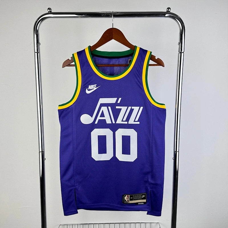Jordan Clarkson Utah Jazz No.00 Throwback Jersey 2023-24 - View 10