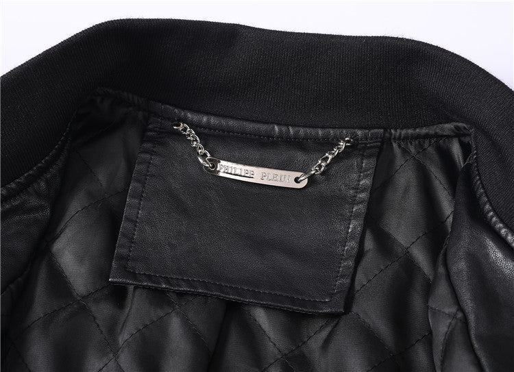 PP Black Leather Jacket #14 | Men's Streetwear