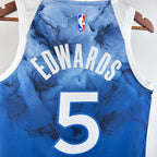 Anthony Edwards Minnesota Timberwolves No.5 City Edition Jersey 2023-24 - View 5