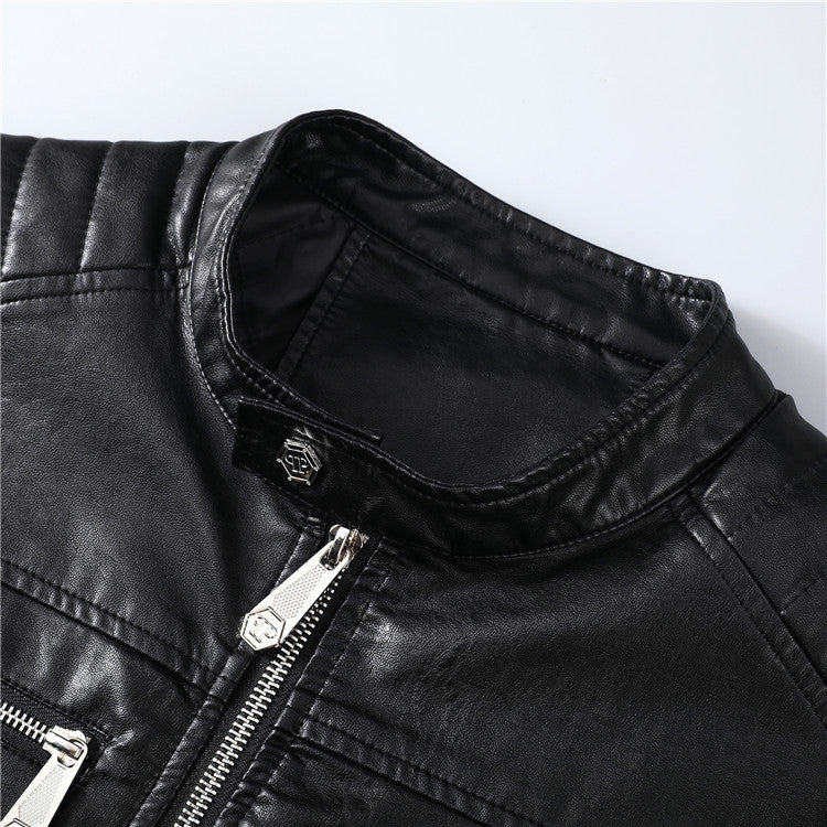 PP Black Leather Jacket #12 – Ref 4659 | Men's Streetwear