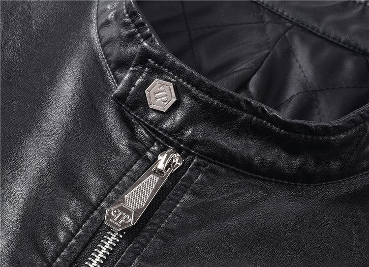 PP Black Leather Jacket #11 | Men's Streetwear