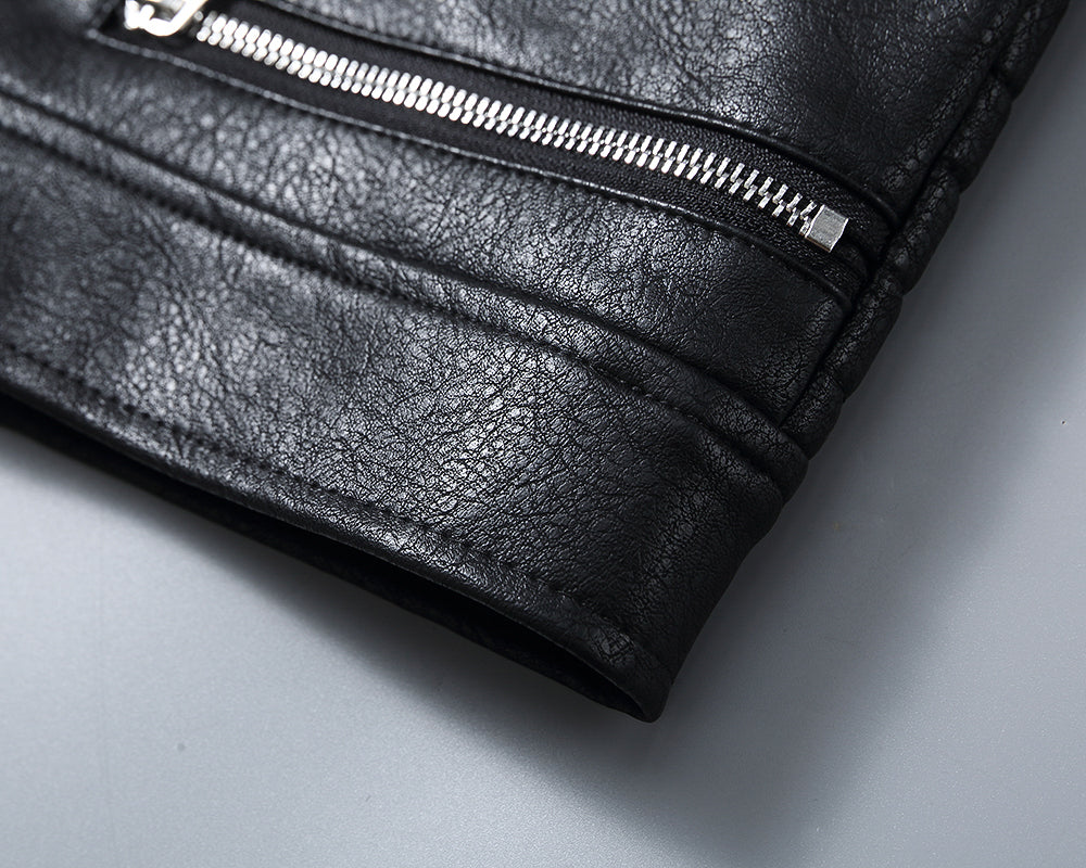 PP Black Leather Jacket #18 | Men's Streetwear