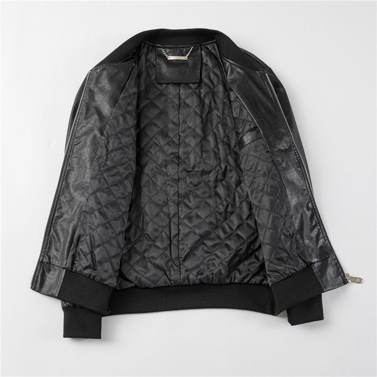 PP Black Leather Jacket #7 | Men's Streetwear