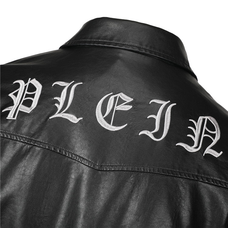 PP Black Leather Jacket #13 | Men's Streetwear