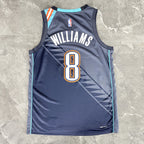 Oklahoma City Thunder 2025-26 city edition basketball jersey close-up of team logo embroidery in team colors for basketball fans