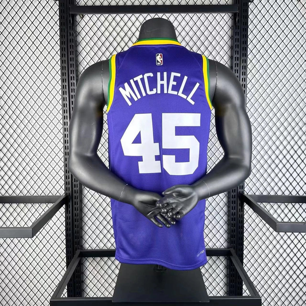 Donovan Mitchell Utah Jazz No.45 Throwback Jersey 2023-24 - View 1