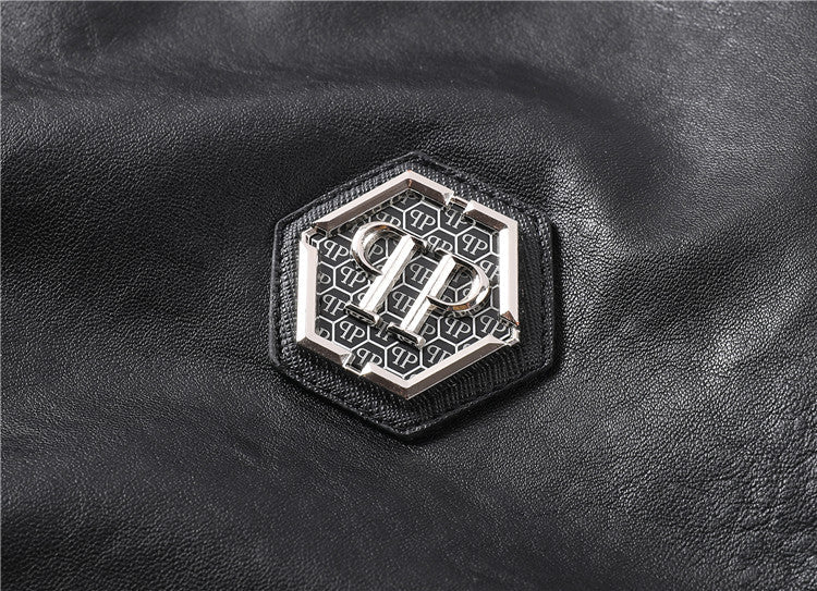 PP Black Leather Jacket #11 | Men's Streetwear