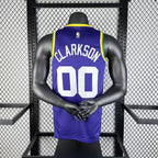 Jordan Clarkson Utah Jazz No.00 Throwback Jersey 2023-24 - View 5