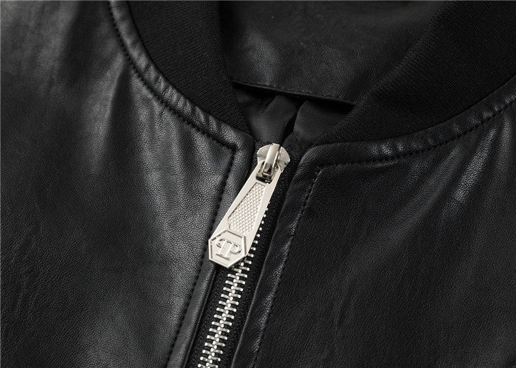 PP Black Leather Jacket #9 | Men's Streetwear