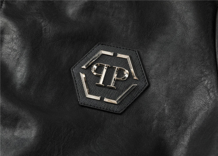 PP Black Leather Jacket #7 | Men's Streetwear