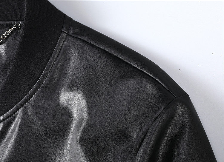PP Black Leather Jacket #5 | Men's Streetwear