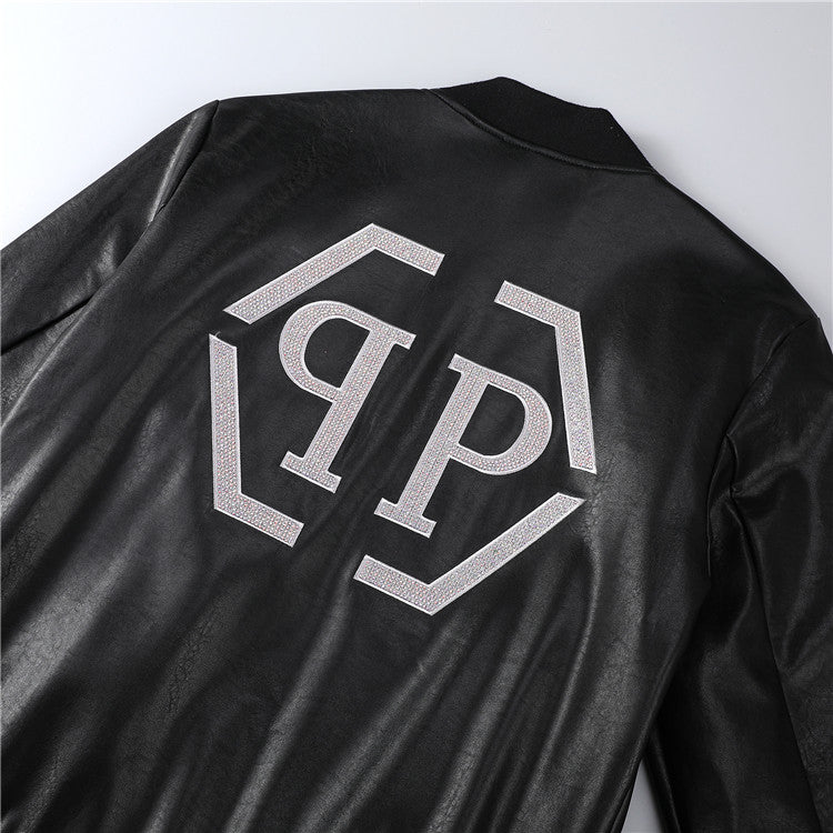 PP Black Leather Jacket #5 | Men's Streetwear