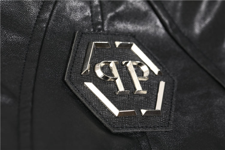 PP Black Leather Jacket #8 | Men's Streetwear