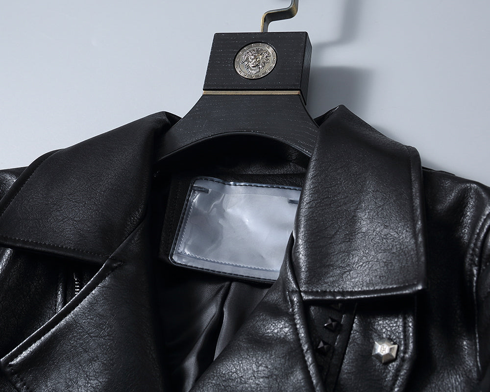 PP Black Leather Jacket #18 | Men's Streetwear