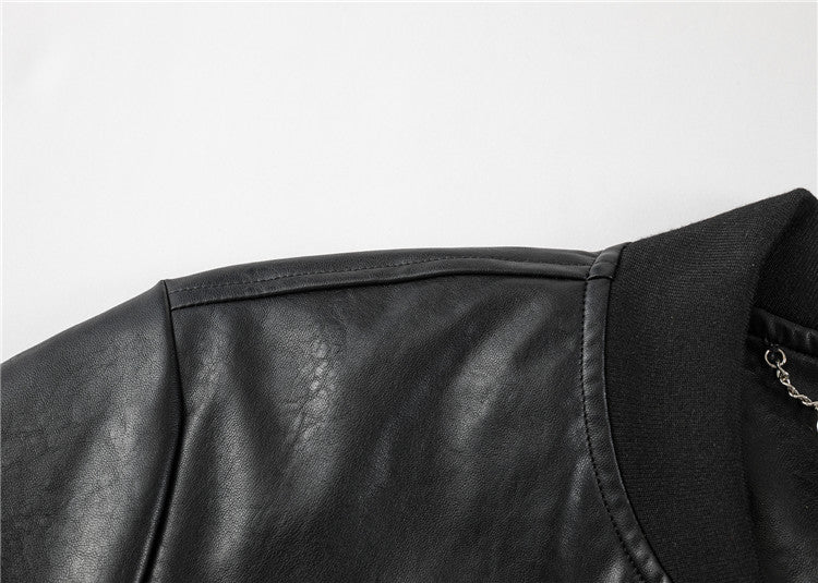 PP Black Leather Jacket #9 | Men's Streetwear