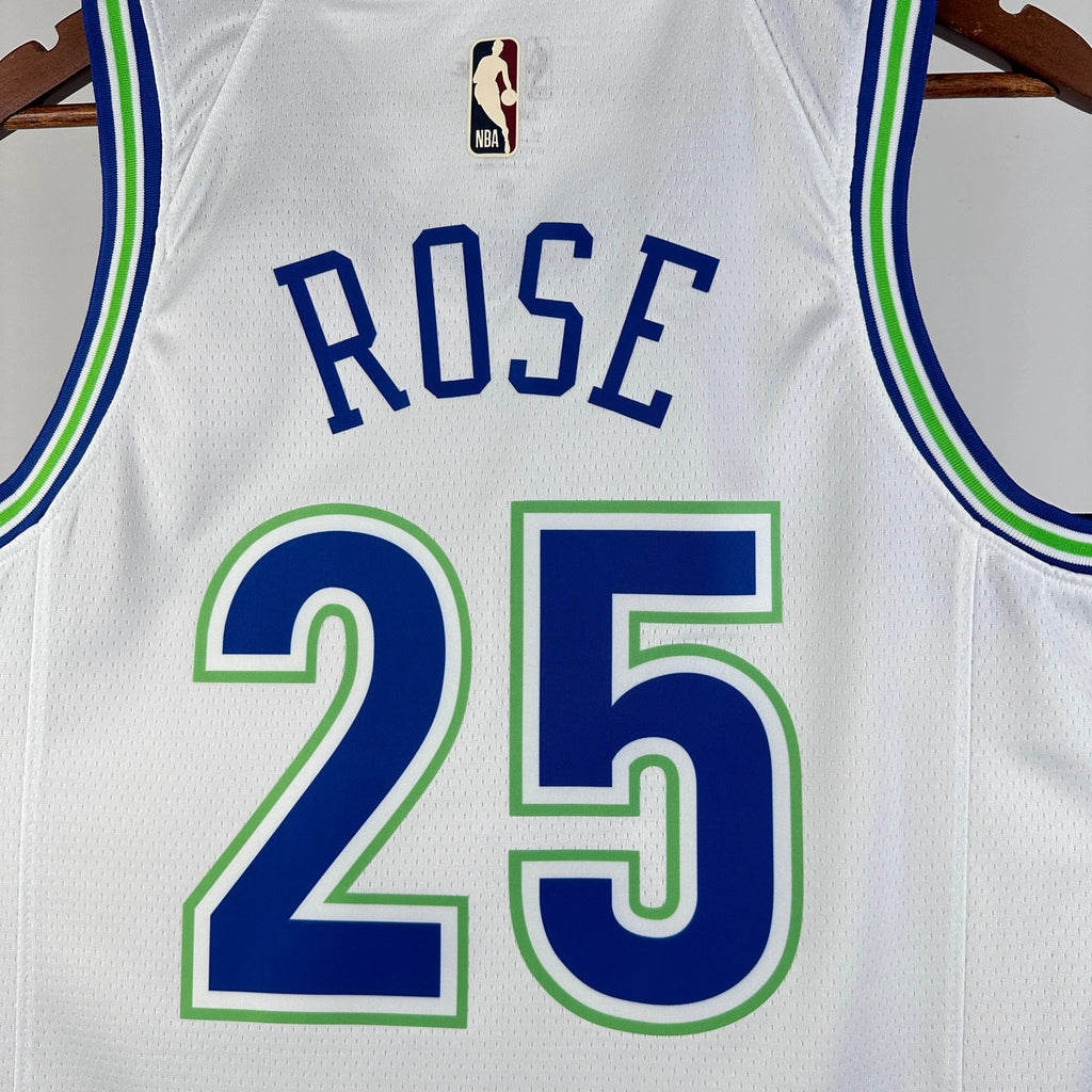 Derrick Rose Minnesota Timberwolves No.25 Throwback Jersey 2023-24 - View 3