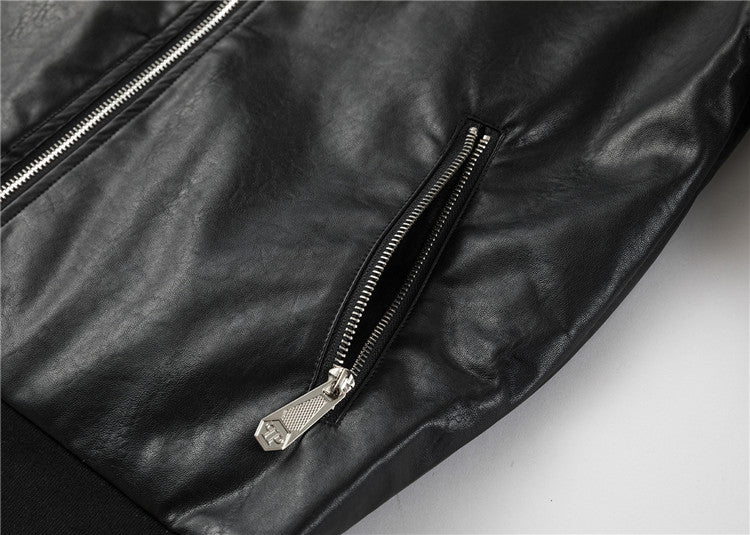 PP Black Leather Jacket #9 | Men's Streetwear