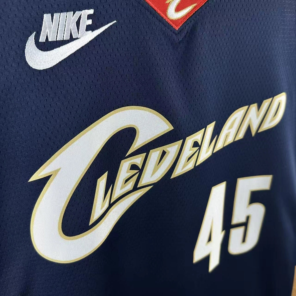 Cleveland Cavaliers 2025-26 throwback edition basketball jersey back view in team colors for basketball fans