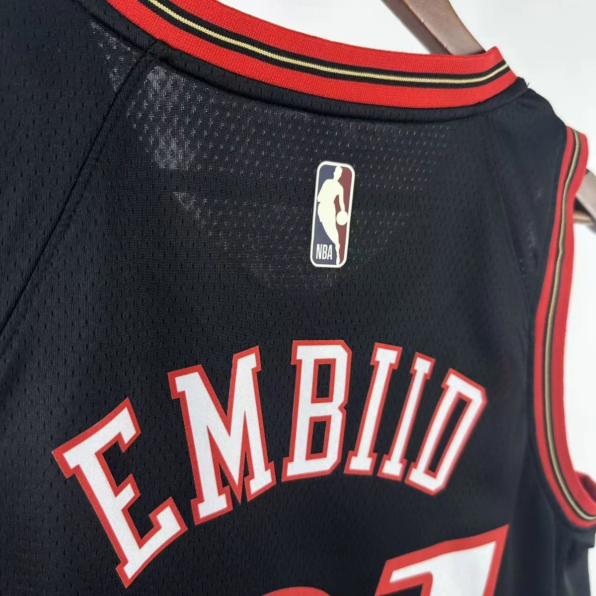 Philadelphia 76ers 2025-26 #21 Joel Embiid - 2025-26 Throwback White basketball jersey back view in white for basketball fans