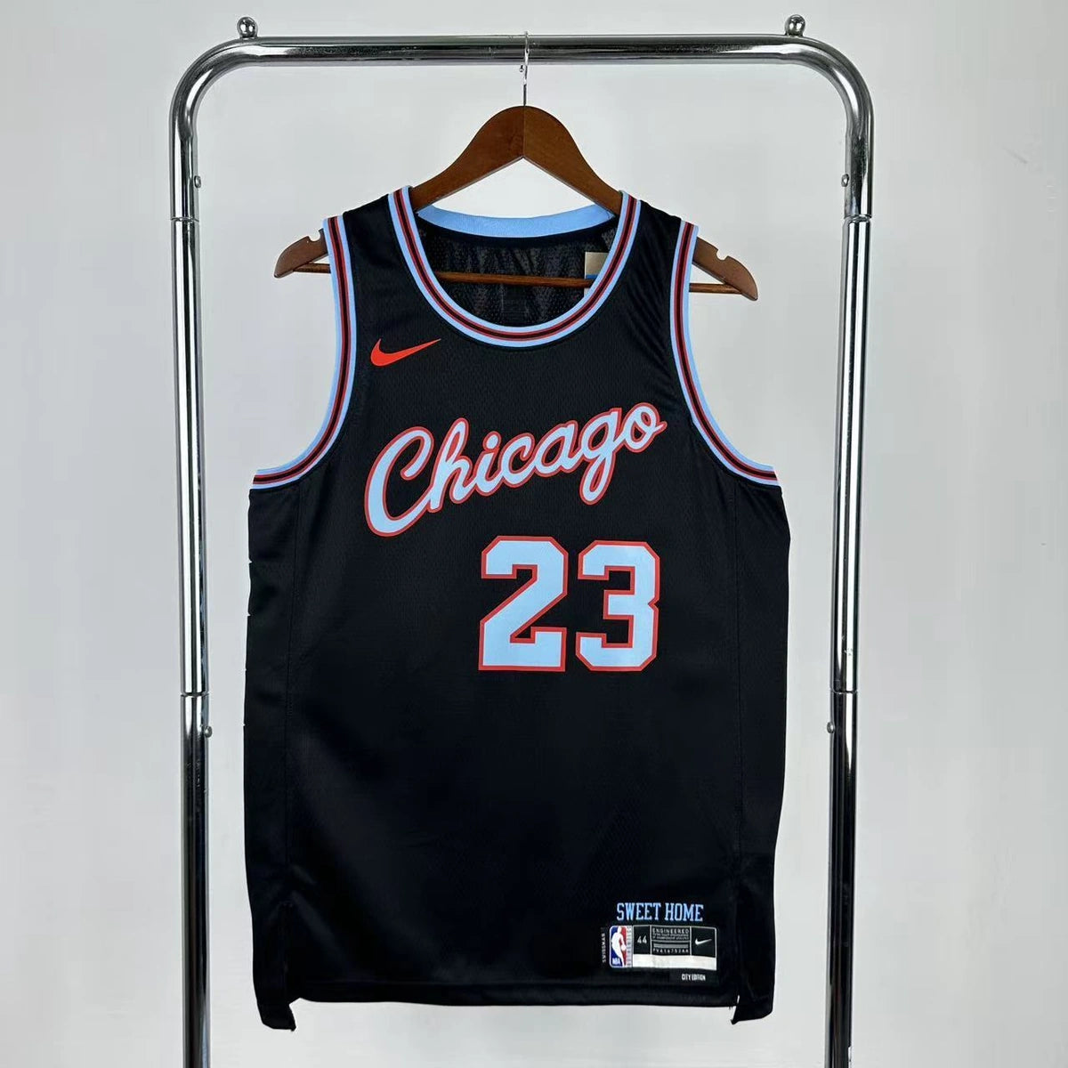 Chicago Bulls 2025-26 city edition basketball jersey front view in team colors for basketball fans