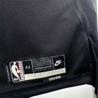 Philadelphia 76ers 2025-26 throwback edition basketball jersey close-up of jock tag and hem details in black for basketball fans