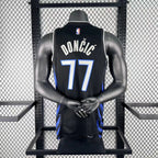 Dallas Mavericks 2025-26 city edition basketball jersey angled front view in team colors for basketball fans