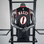 Philadelphia 76ers 2025-26 throwback edition basketball jersey side angle view in black for basketball fans
