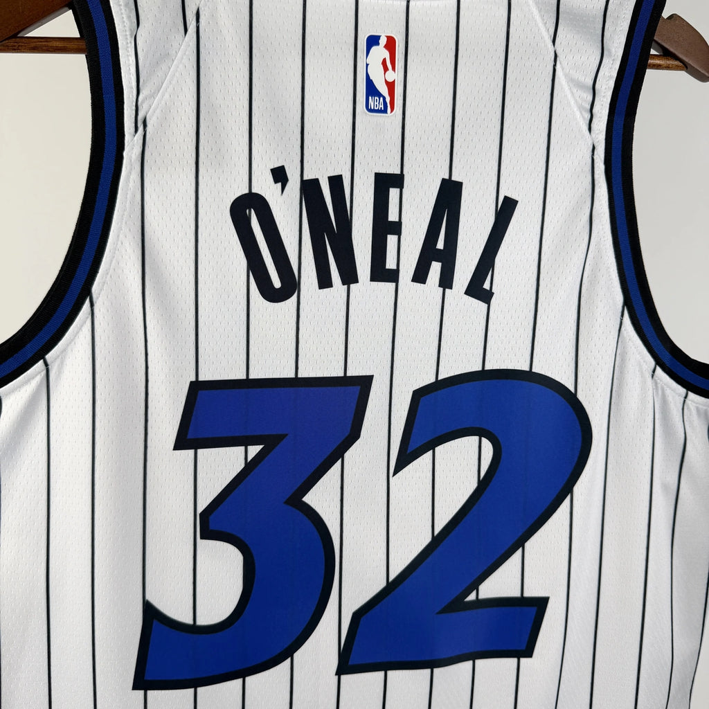 Orlando Magic 2025-26 home basketball jersey close-up of jersey number and player name in white for basketball fans