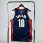 Cleveland Cavaliers 2025-26 throwback edition basketball jersey close-up of team logo embroidery in team colors for basketball fans