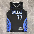 Dallas Mavericks 2025-26 city edition basketball jersey close-up of team logo embroidery in team colors for basketball fans