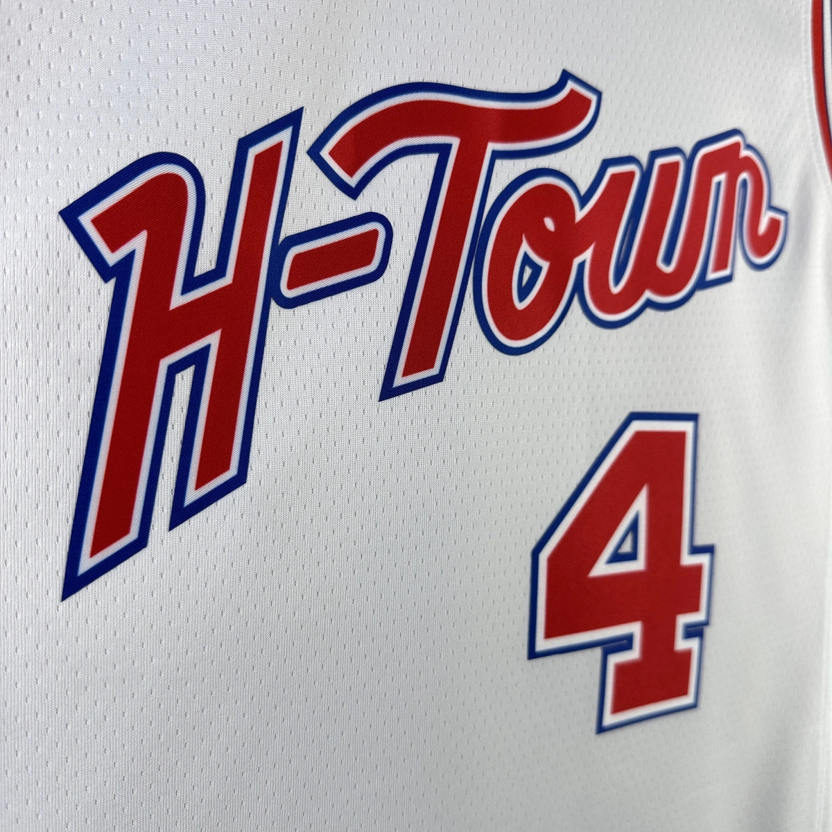 Houston Rockets 2025-26 city edition basketball jersey close-up of collar and neckline stitching in team colors for basketball fans