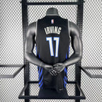 Dallas Mavericks 2025-26 city edition basketball jersey close-up of collar and neckline stitching in team colors for basketball fans