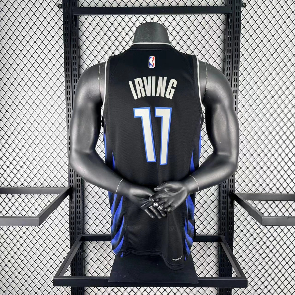 Dallas Mavericks 2025-26 city edition basketball jersey close-up of collar and neckline stitching in team colors for basketball fans