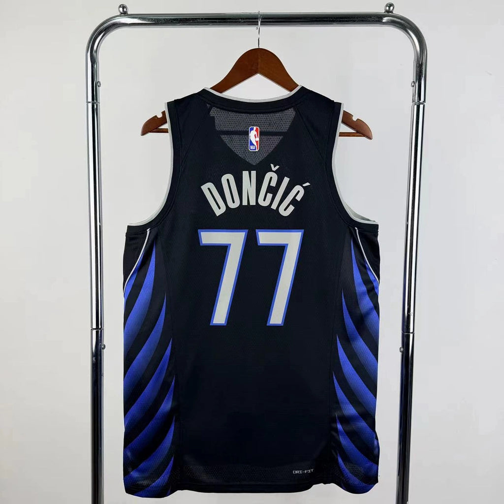 Dallas Mavericks 2025-26 city edition basketball jersey close-up of jersey number and player name in team colors for basketball fans