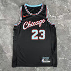 Chicago Bulls 2025-26 city edition basketball jersey close-up of jersey number and player name in team colors for basketball fans
