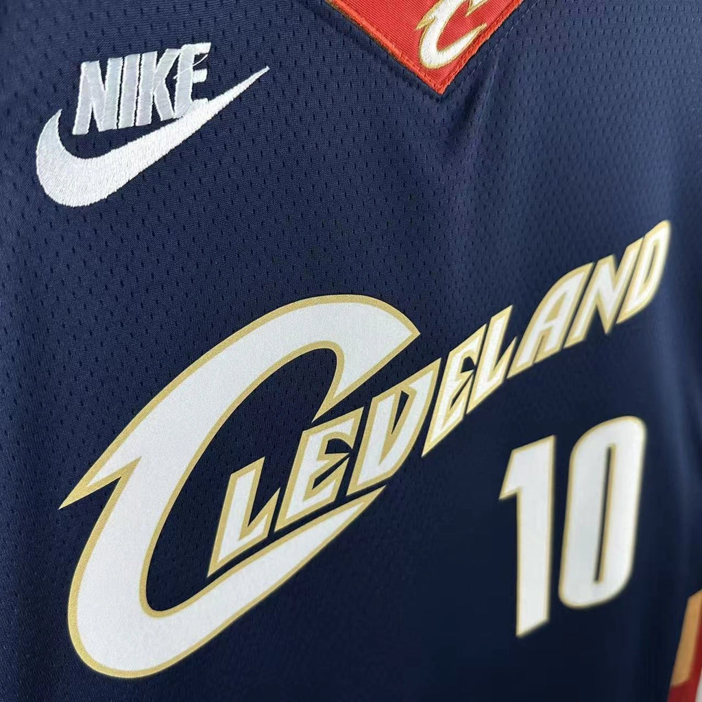 Cleveland Cavaliers 2025-26 throwback edition basketball jersey close-up of jersey number and player name in team colors for basketball fans