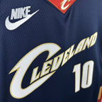 Cleveland Cavaliers 2025-26 throwback edition basketball jersey close-up of jersey number and player name in team colors for basketball fans