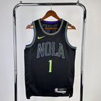 New Orleans Pelicans 2025-26 city edition basketball jersey front view in team colors for basketball fans