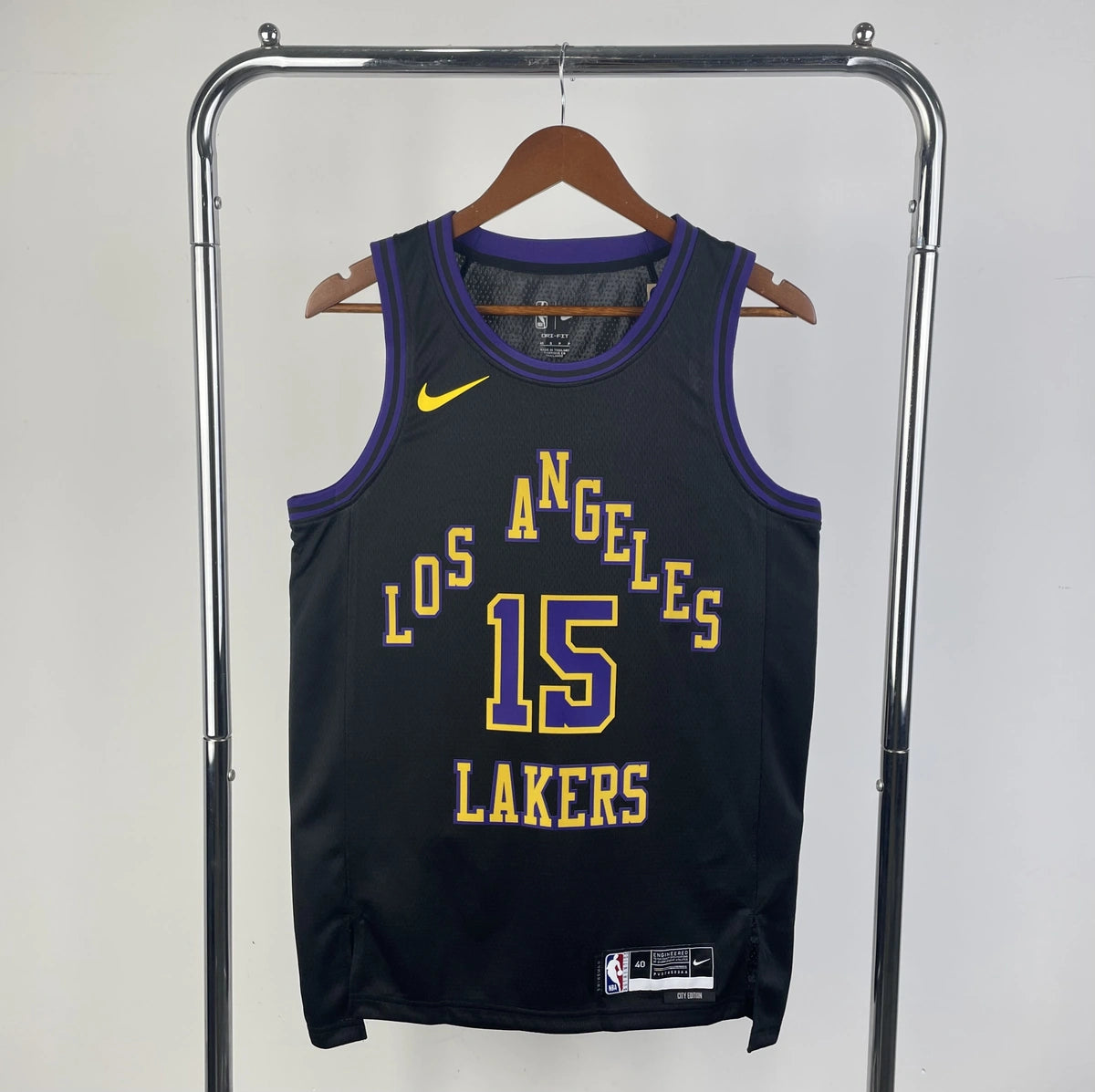 Los Angeles Lakers 2025-26 city edition basketball jersey front view in team colors for basketball fans