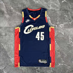 Cleveland Cavaliers 2025-26 throwback edition basketball jersey close-up of jock tag and hem details in team colors for basketball fans