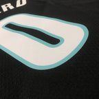 Portland Trail Blazers 2025-26 city edition basketball jersey close-up of moisture-wicking fabric texture in team colors for basketball fans