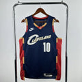 Cleveland Cavaliers 2025-26 throwback edition basketball jersey close-up of moisture-wicking fabric texture in team colors for basketball fans